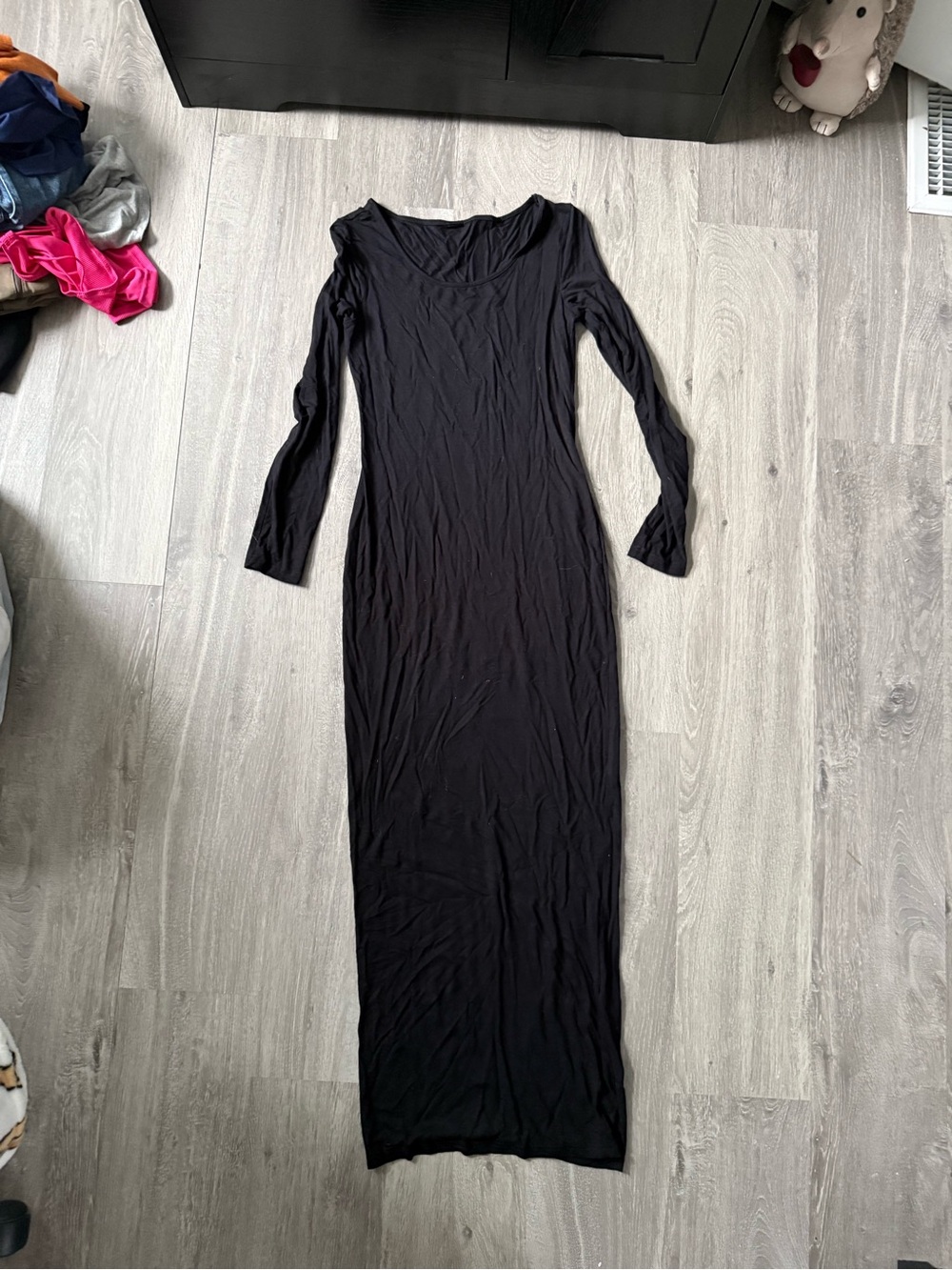 Black Long Sleeve Maxi Dress - Elegant Everyday Dress